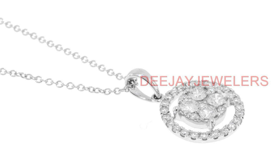 0.70ct Round Diamond Pendant 18k White Gold