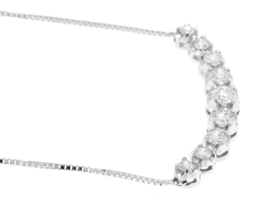1.40ct Diamond Bar Fancy Necklace 14k White Gold