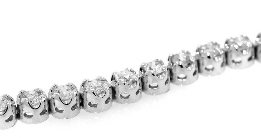4.35ct Diamond Tennis Bracelet Round 14k White Gold