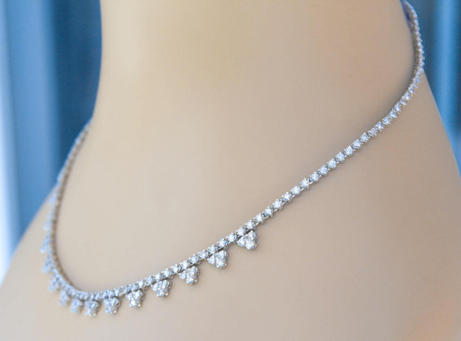 Helena Necklace | 9ct Fancy Diamond Tennis Necklace 14k White Gold
