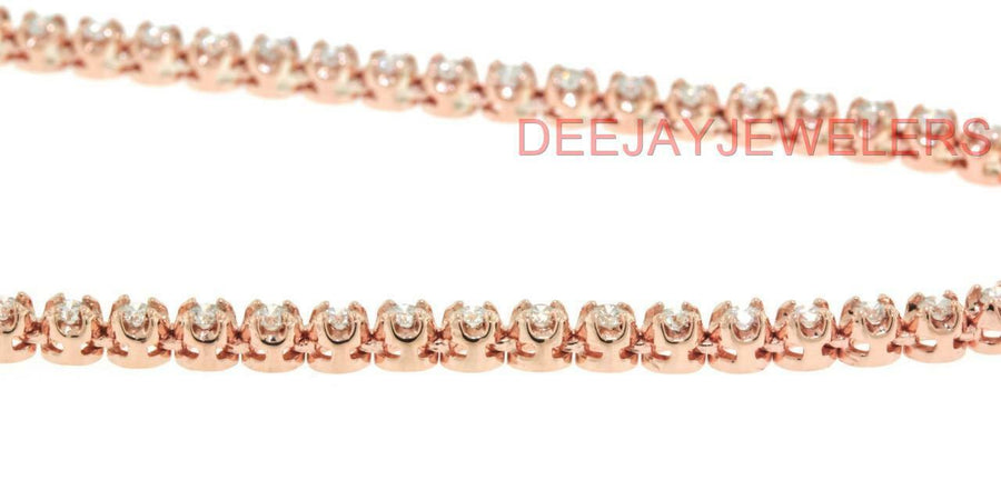 5ct Diamond Eternity Tennis Necklace Rose Gold 16 inch