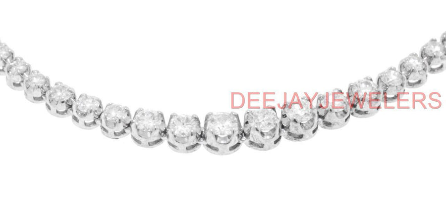 2.55ct Diamond Half Tennis Necklace 14k White Gold