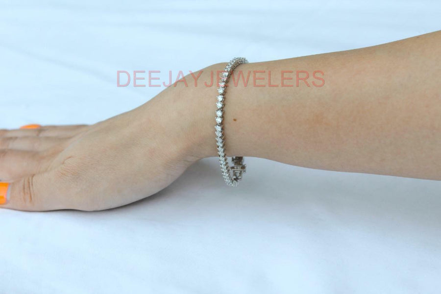 5ct Diamond Tennis Bracelet 3 Prong Martini 14k White Gold