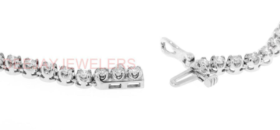 SI1 Natural 12ct Diamond V Tennis Necklace Graduated 14k White Gold USA Made