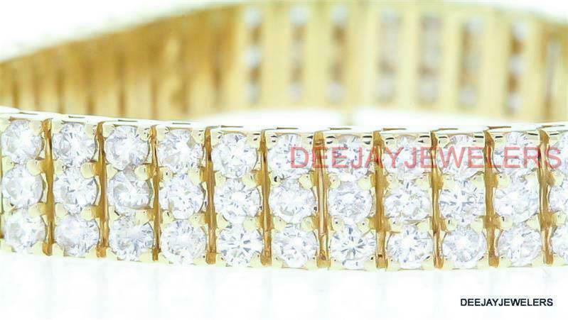 Maria Bracelet | 14ct Diamond 3-Row Tennis Line Bracelet 14k Yellow Gold