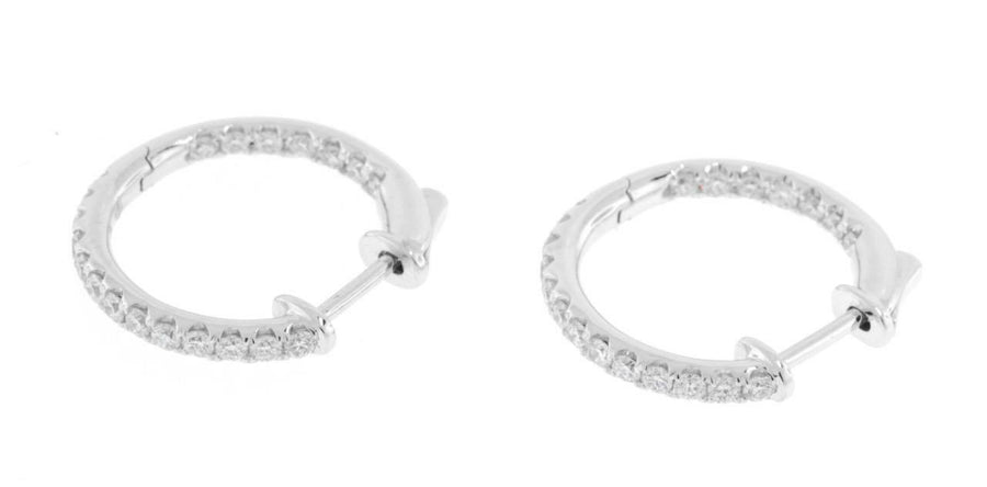 0.81ct Diamond Inside Out Round Hoop Earrings 18k White Gold