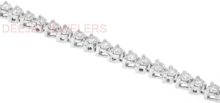 5ct Diamond Tennis Bracelet 3 Prong Martini 14k White Gold