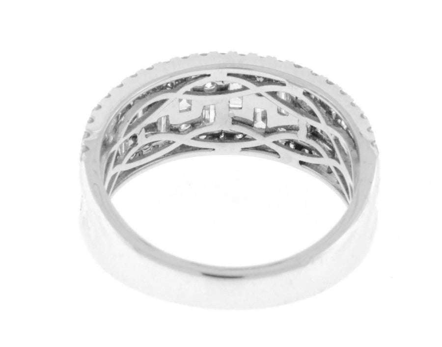1.56ct Diamond Anniversary Ring 18k White Gold Band