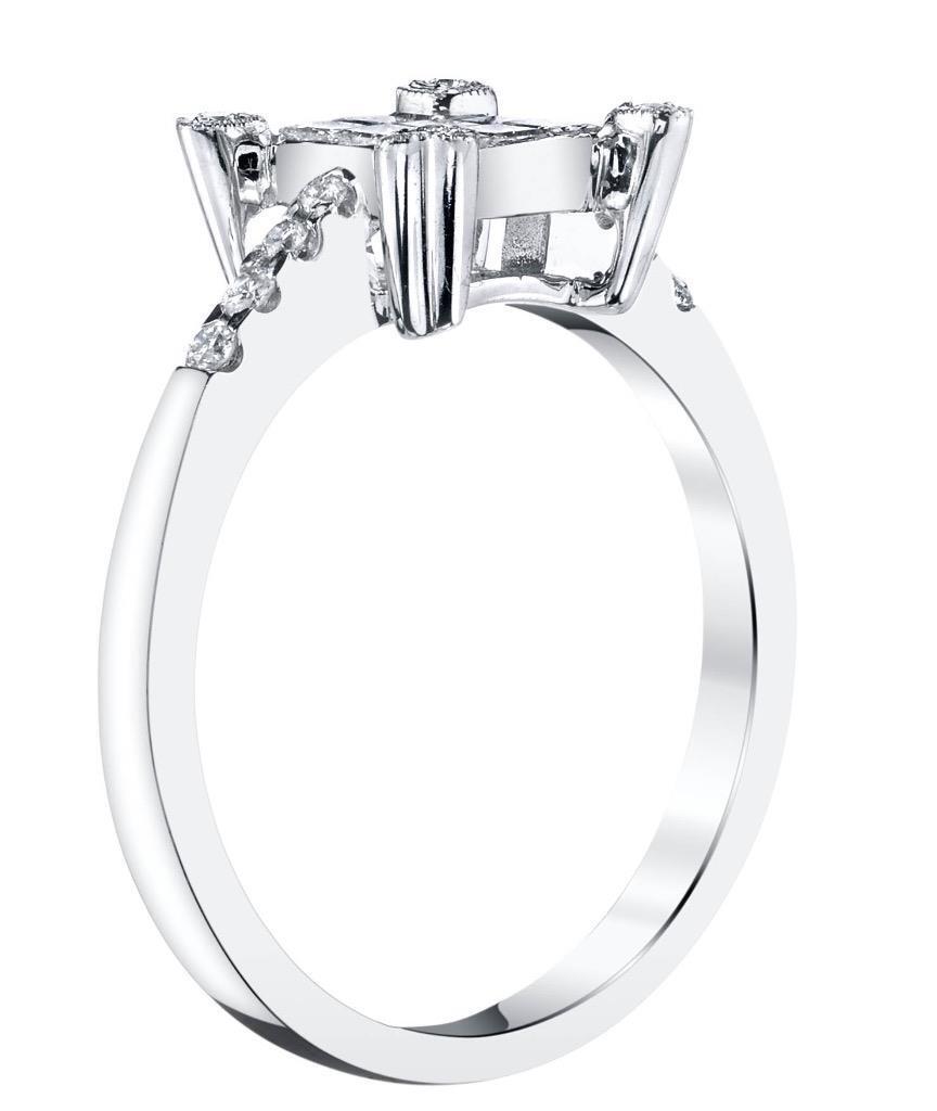 0.50ct Princess Diamond Ring 18k White Gold
