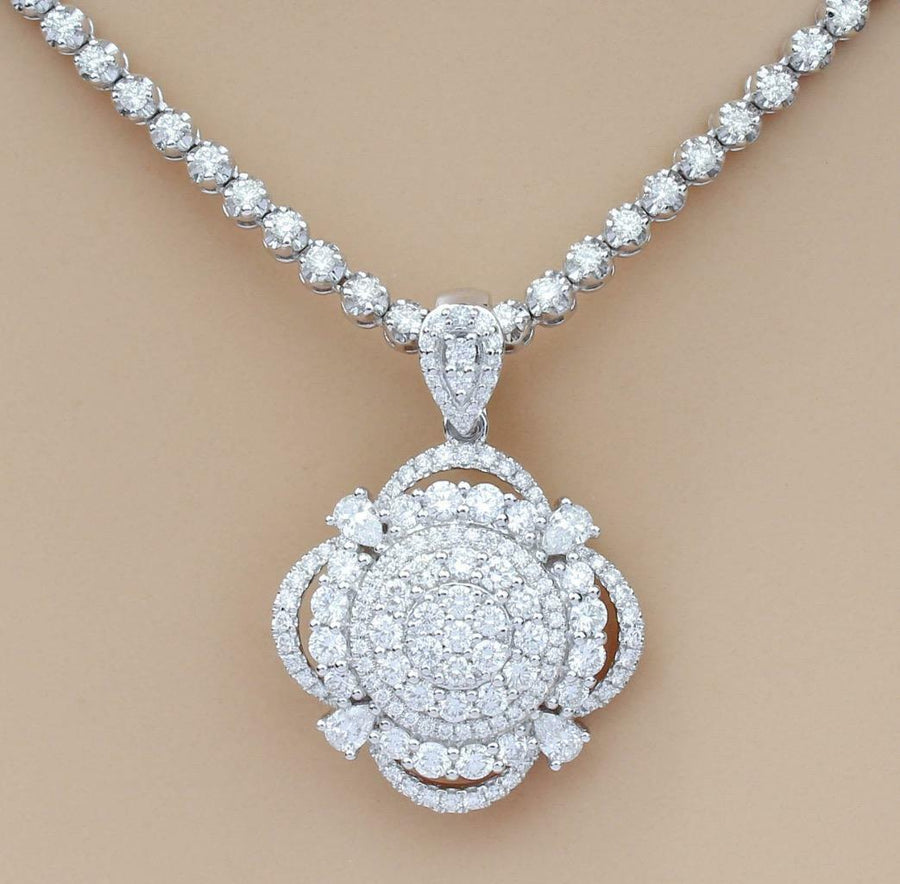 Diana Necklace | 6.50ct Diamond Detachable Pendant on Diamond Tennis Necklace