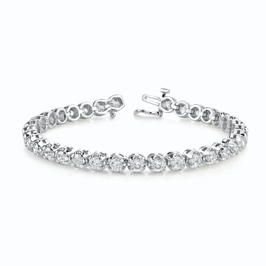 8.25ct Diamond Round Tennis Bracelet 14k White Gold