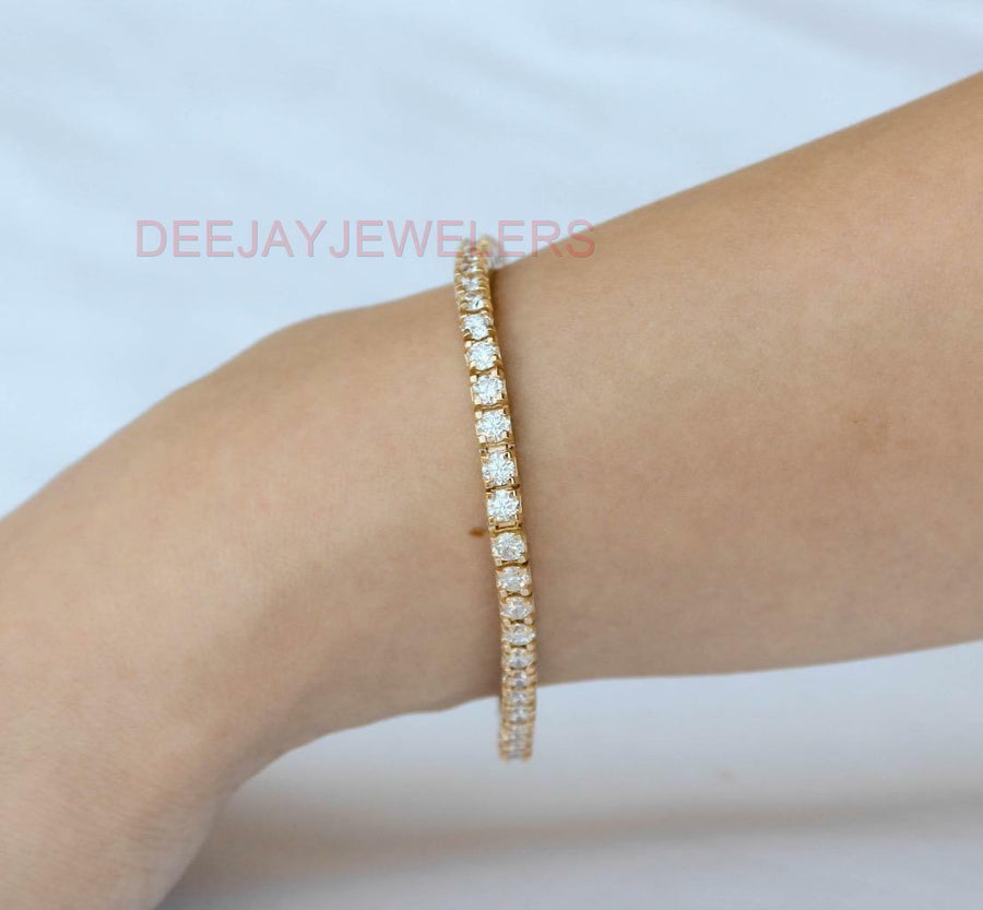 6ct VS Diamond Tennis Line Bracelet 14k Yellow Gold