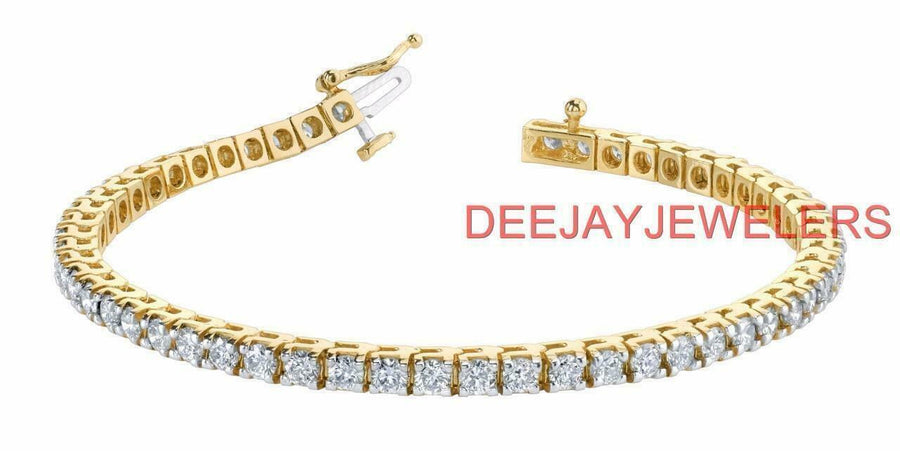 6ct Diamond Tennis Line Bracelet 14k Yellow Gold