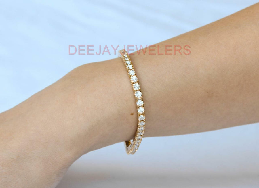 6ct VS Diamond Tennis Line Bracelet 14k Yellow Gold