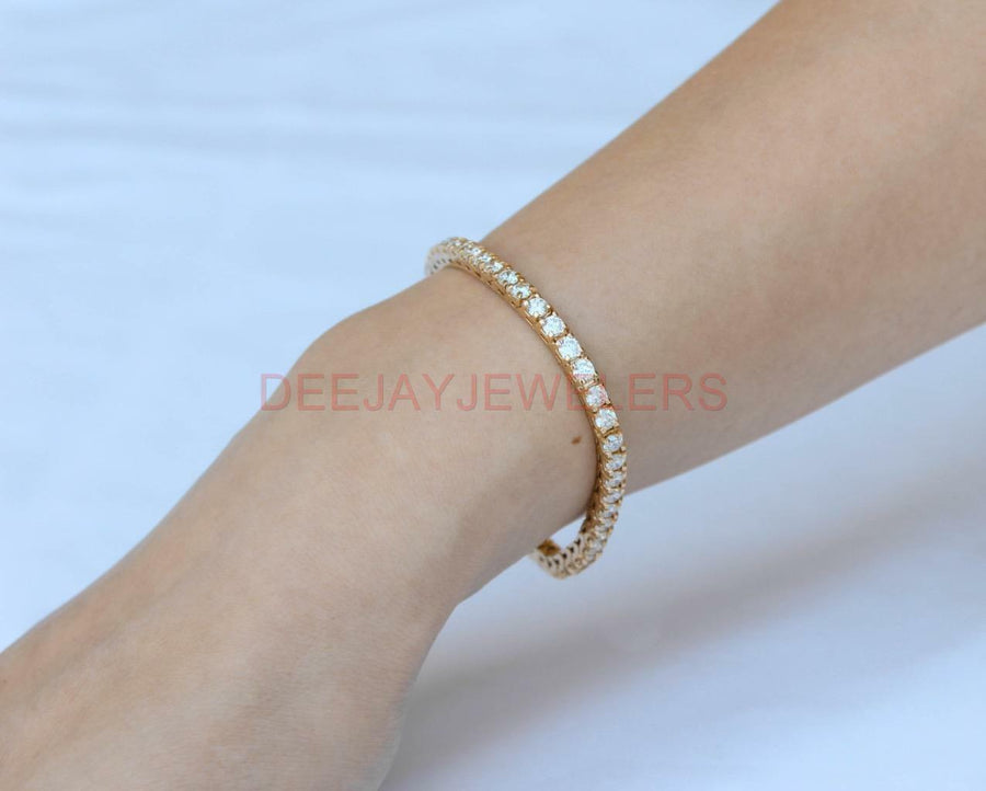 6ct Diamond Tennis Line Bracelet 14k Yellow Gold