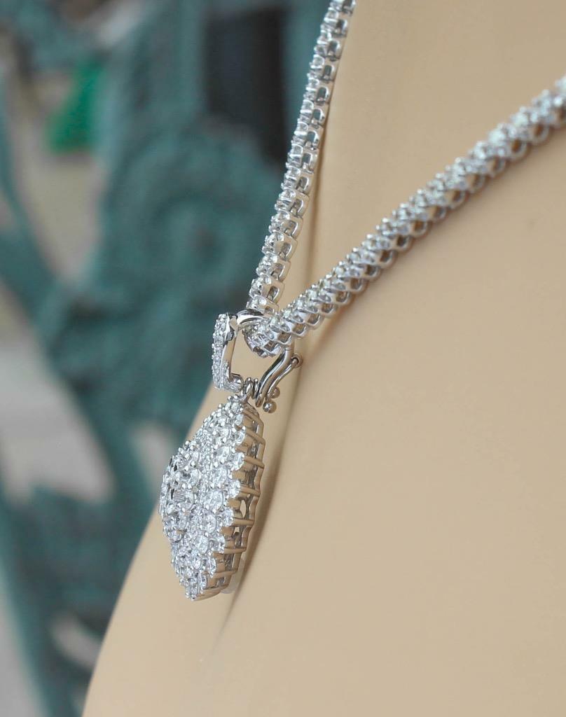 Kate Necklace | 6.51ct Diamond Detachable Pendant on Diamond Tennis Necklace