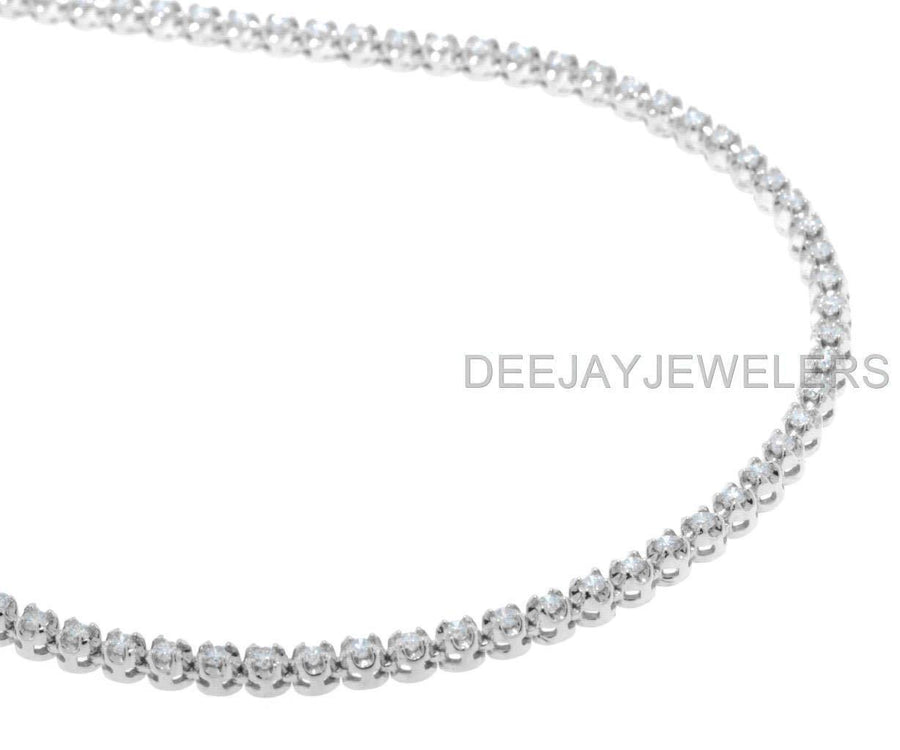 8ct Diamond Eternity Tennis Necklace 14k White Gold
