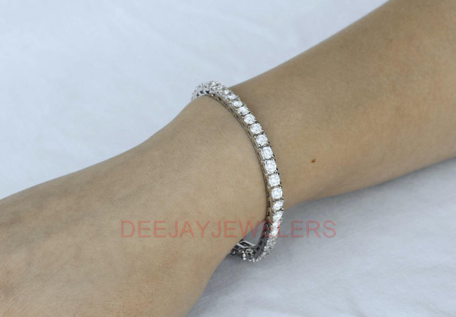 14ct Diamond Tennis Line Bracelet 14k White Gold