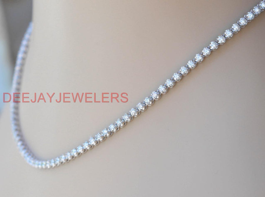 8ct Diamond Eternity Tennis Necklace 14k White Gold