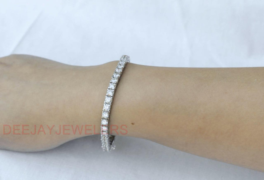 14ct Diamond Tennis Line Bracelet 14k White Gold