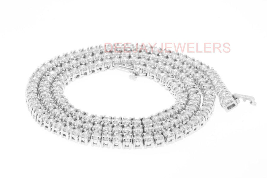 14ct VS Diamond Tennis Necklace Box-Link Eternity 14k White Gold 16 inch