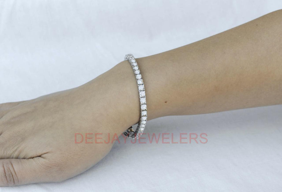 14ct Diamond Tennis Line Bracelet 14k White Gold