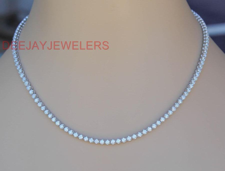 8ct Diamond Eternity Tennis Necklace 14k White Gold